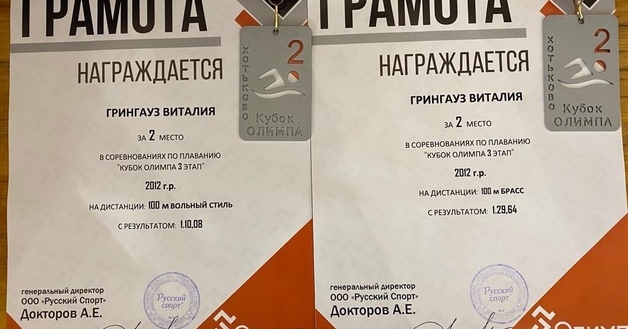 Воспитанница «ФОК «Новое Пушкино» Грингауз Виталия заняла 2 вторых места
